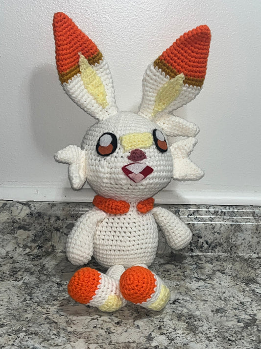 Handcrafted Scorbunny Pokémon Plushie