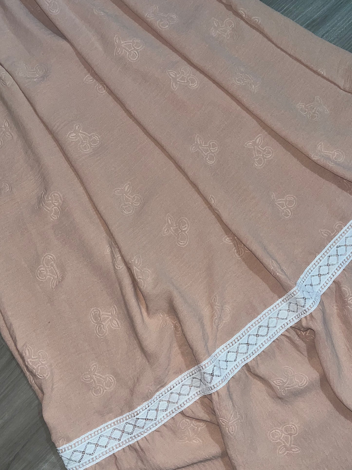 Home & Beyond Pink Floral Dress with Lace Sash